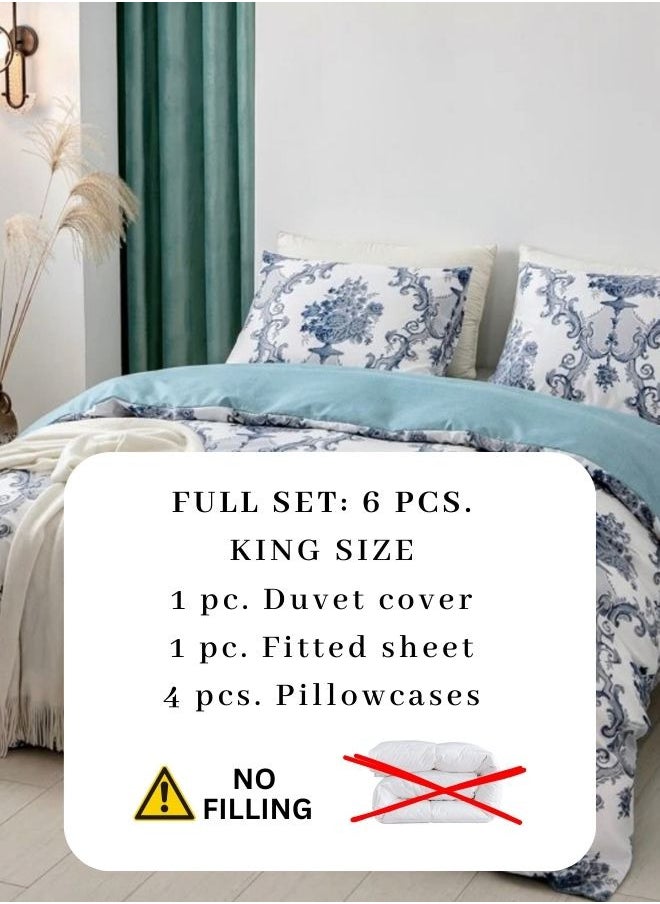 6-piece king size bedding set without filling, bohemian design.