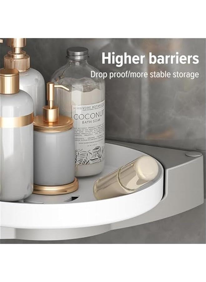 Corner Shower Caddy, 2 Pack Shower Organizer, 360° Rotating Corner Shower Shelf with Towel Rack, No Drilling Wall Mounted Shelves for Bathroom, Dorm and Kitchen