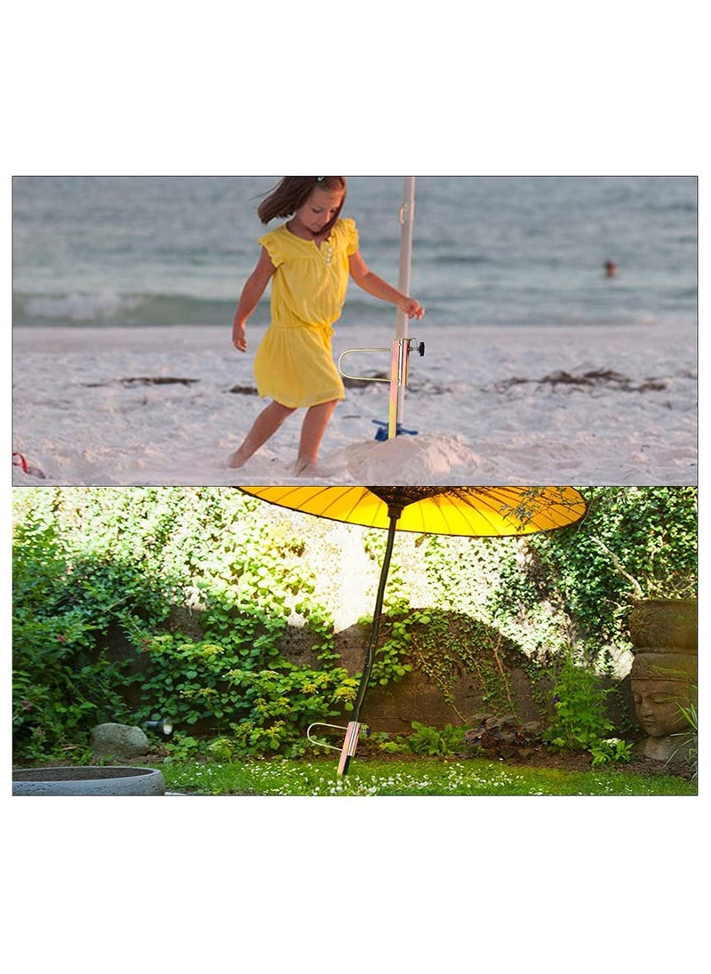 Ground Spike Umbrella Parasol Flag Pole Metal Umbrella Holder Sand Screw Stand Fishing Rods for Outdoor Camping Beach Sand Anchor Ground Soil Spike with Adaptor 25-32mm Diameter Adjustable