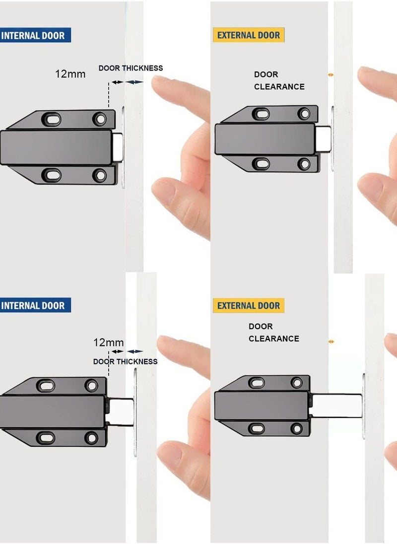 2 Pack Black Cabinet Door Bouncer Magnetic Touch Lock Push to Open Cabinet Hardware Latch with 12 Screws