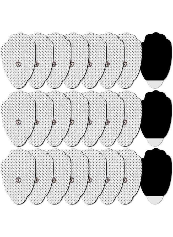 Tens Unit 24 Snap Tens Unit Electrode Pads Large Premium Tens Electrodes Reusable Up To 20-30 Times Per Electrode