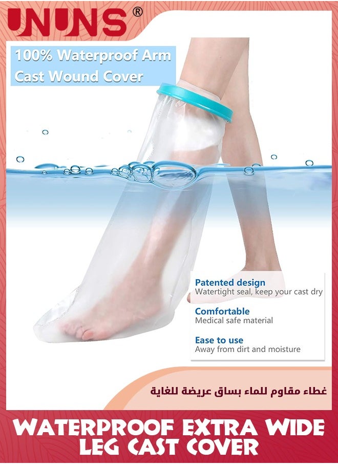 Waterproof Extra Wide Leg Cast Cover, Adult Full Leg Cast Shower Protector for Shower Bath,Extra Large Watertight Foot Protector for Plus Size Adults Foot Surgery Casts Boots