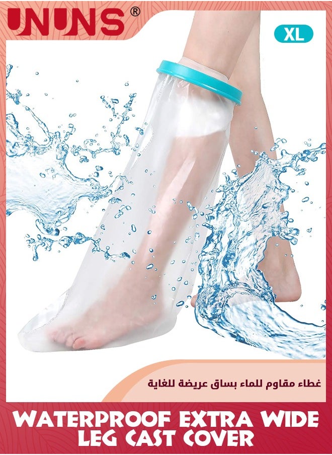 Waterproof Extra Wide Leg Cast Cover, Adult Full Leg Cast Shower Protector for Shower Bath,Extra Large Watertight Foot Protector for Plus Size Adults Foot Surgery Casts Boots