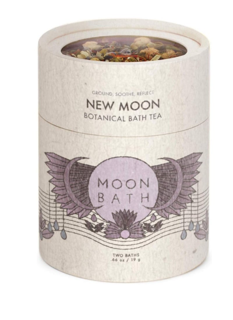 Moon Bath Botanical Bath Tea | New Moon Herbal Ayurvedic Bath Tea Soak w/Lavender, Jasmine & Chamomile for 2 Baths & Organic Body Care for Lunar Alignment | Made in USA