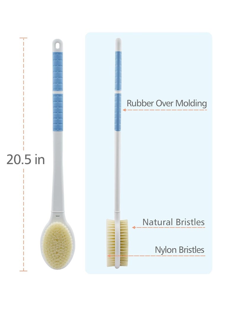 Shower Brush with Soft and Stiff Bristles,20.5