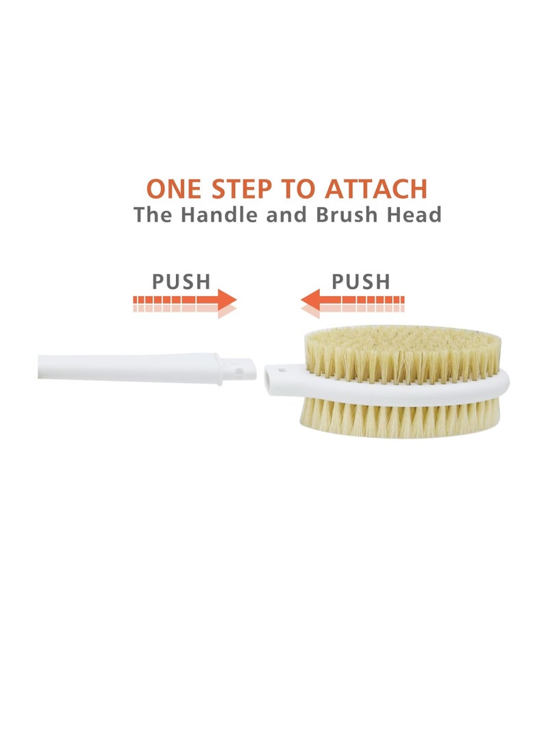 Shower Brush with Soft and Stiff Bristles,20.5