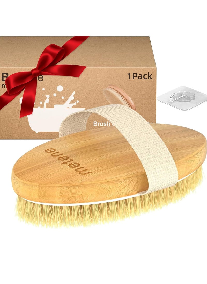 Metene Dry Brushing Body Brush, Exfoliating Body Scrubbers, Natural Bristles for Dry Skin, Improve Circulation, Stop Ingrown Hairs, Reduce Acne and Cellulite