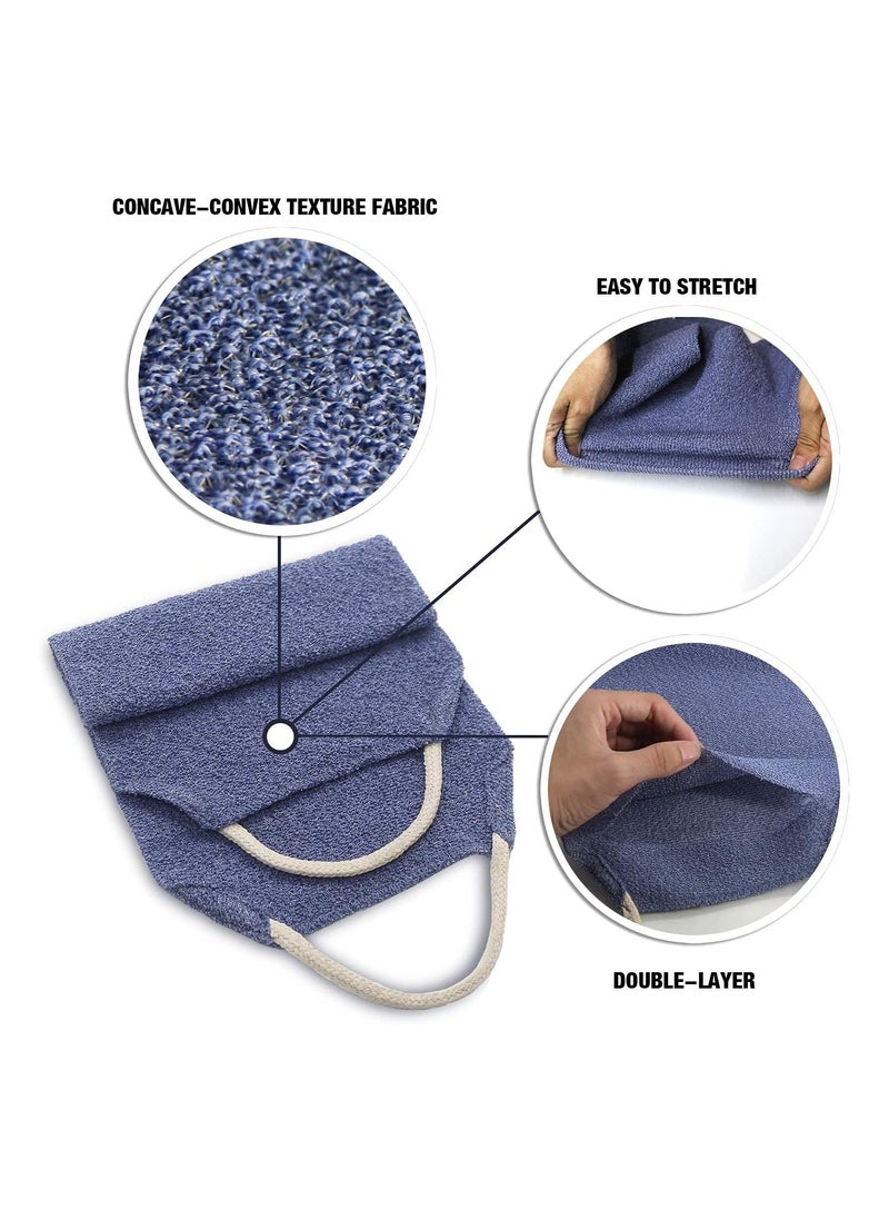 Evridwear Exfoliating Back Scrubber with Handles Two Sides for Body Shower Deep Cleans Skin Massages Invigorating Blood Circulation Men Women One Size (Back Scrubber)