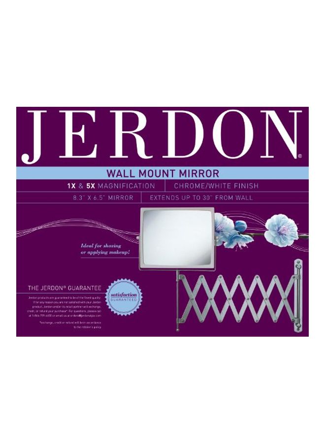 Two-Sided Wall Mount Mirror Silver/White 8.3inch