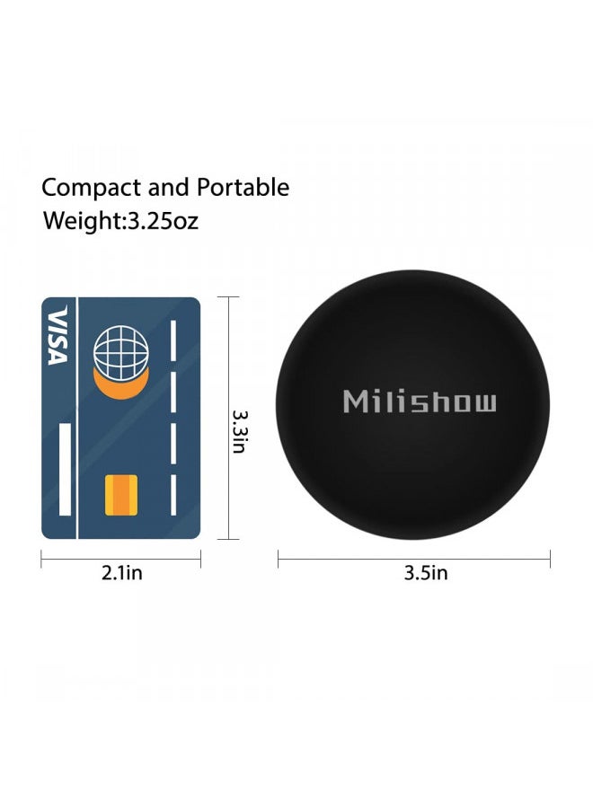 Milishow Compact Mirror with LED Light,1x/10x Magnifying Rechargeable Mirror,3.5in Pocket Mirror, Dimmable Travel Mirror for Purse,Handbag,Pocket,Handheld 2-Sided Makeup Mirror (Black)