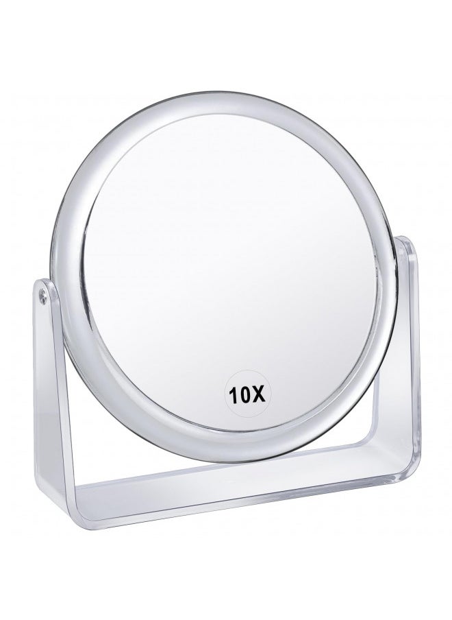 1x/7x Magnifying Makeup Mirror for Desk Double Sided 360°Rotation Desk Mirror,Portable Table Acrylic Small Standing Mirror for Cosmetic