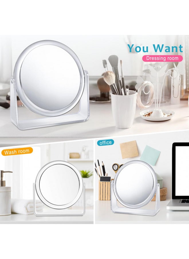 1x/7x Magnifying Makeup Mirror for Desk Double Sided 360°Rotation Desk Mirror,Portable Table Acrylic Small Standing Mirror for Cosmetic