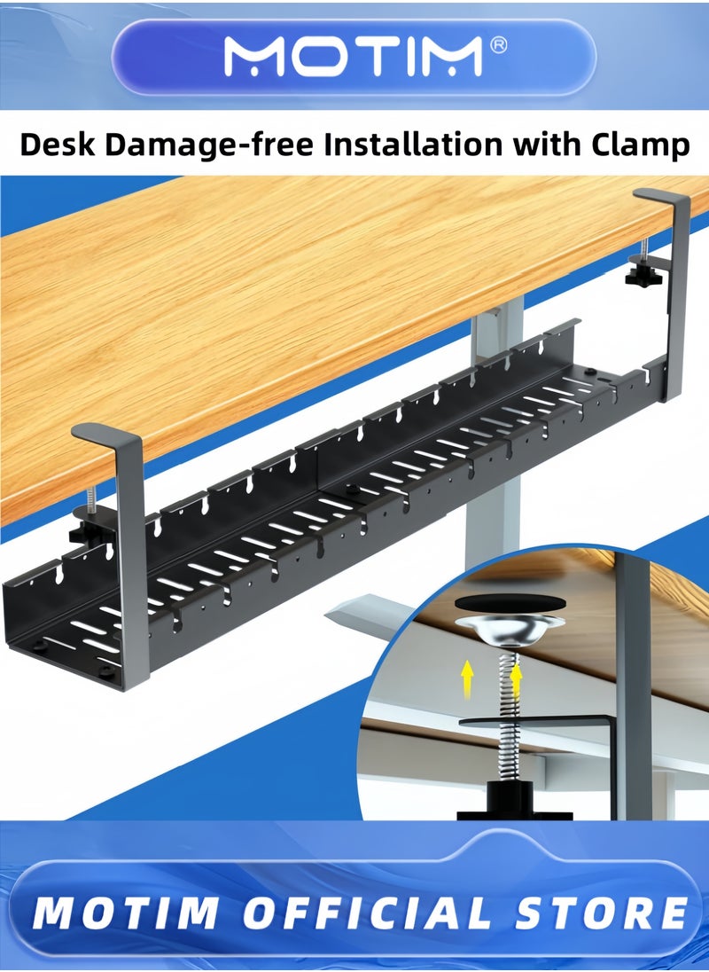 No Drill Under Desk Cable Management Tray 21.7