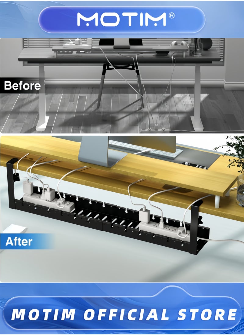 No Drill Under Desk Cable Management Tray 21.7