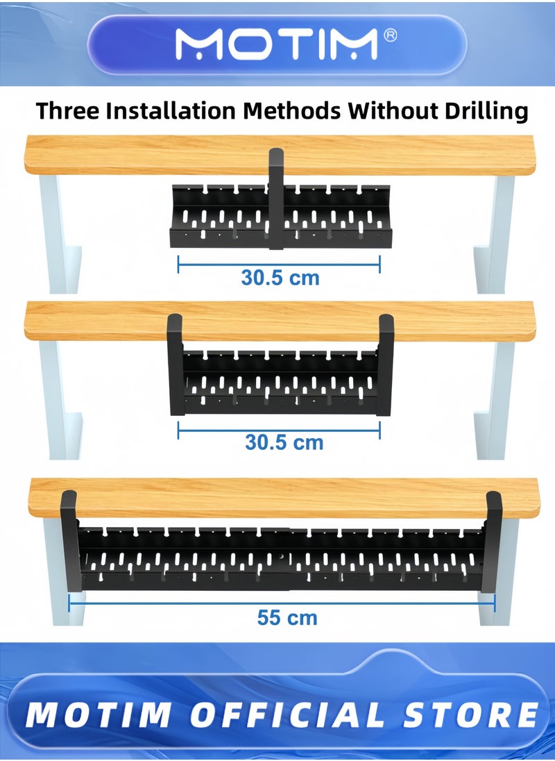 No Drill Under Desk Cable Management Tray 21.7