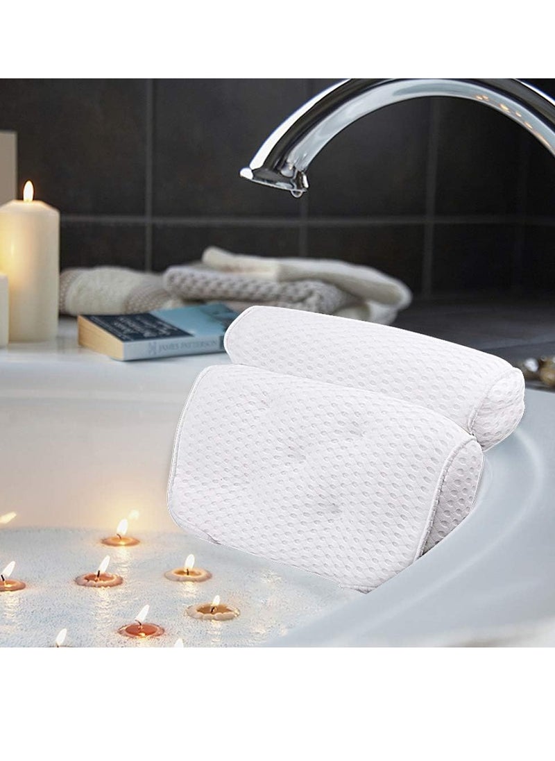 AmazeFan Bath Pillow, Bathtub Spa Pillow with 4D Air Mesh Technology and 7 Suction Cups, Helps Support Head, Back, Shoulder and Neck, Fits All Bathtub, Hot Tub and Home Spa [US. Patent Design]