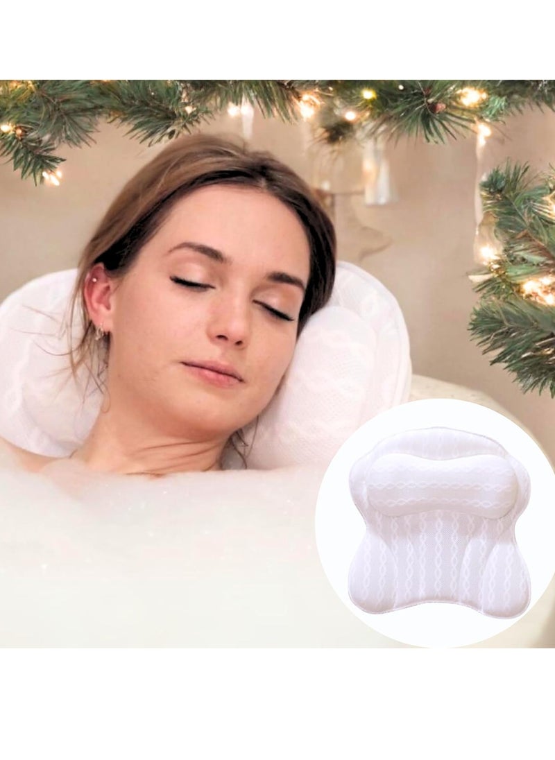 Bath Pillow - Bath Pillows for Tub Neck & Back Support, Luxury Bathtub Pillows for Head & Neck, Soaking, Bubble Bath & Spa, Bathtub Accessories for Women - Gifts for Women,Wife,Girlfriend,Best Friend