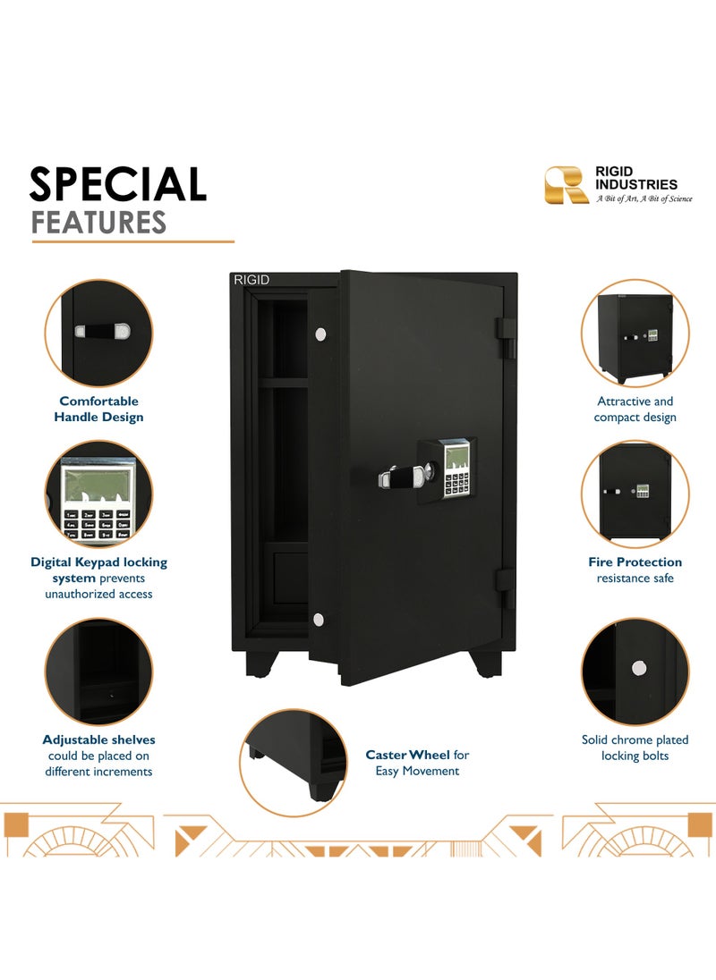 Fire Resistant Steel Safe with Digital & Key Lock, 130Kg