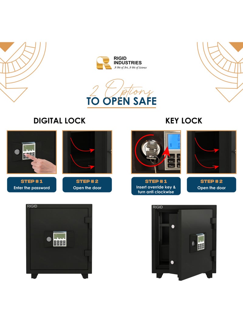 Fire Resistant Steel Safe with Digital And Key Lock, 50Kg