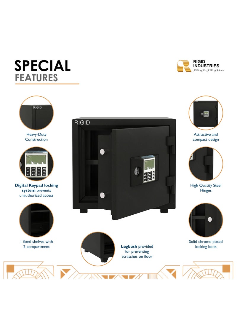 Fire Resistant Steel Safe with Digital And Key Lock, 50Kg