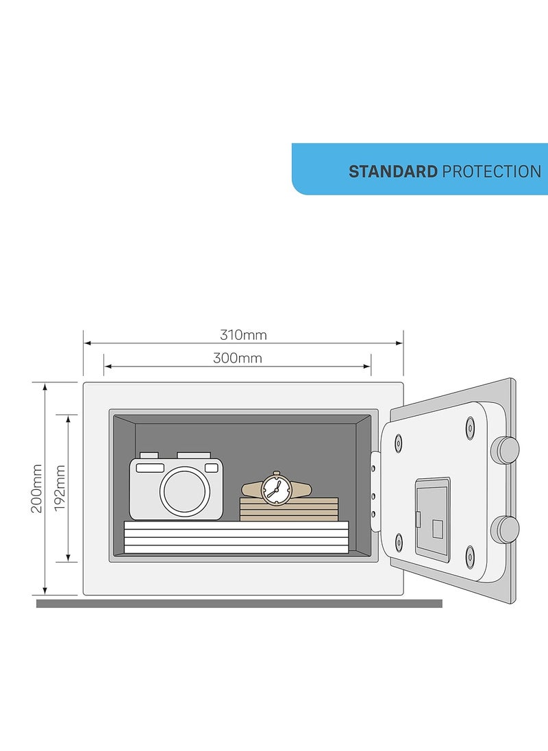 Yale YEC/200/DB1 Small Alarmed Value Safe, 130 db built in Alarm, Steel Construction, Steel Locking Bolts, Emergency Overide Key, Wall and Floor Fixings, Black, 8.6 Litre Capacity