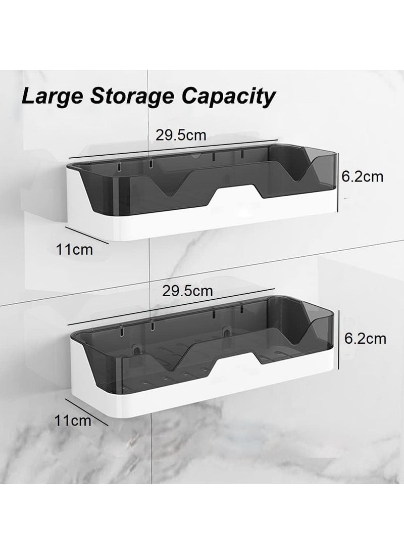 Shower Caddy Adhesive Shower Shelf for Bathroom 2 Pack: Premium Wall Mount Bathroom Organizer Shelf - No Drilling Corner Sower Organizer - Upgraded Rustproof Kitchen Storage Rack