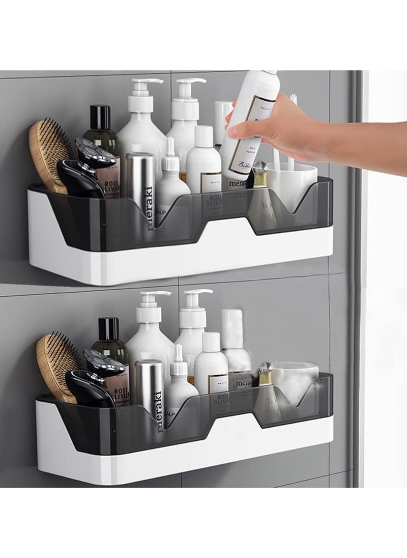 Shower Caddy Adhesive Shower Shelf for Bathroom 2 Pack: Premium Wall Mount Bathroom Organizer Shelf - No Drilling Corner Sower Organizer - Upgraded Rustproof Kitchen Storage Rack