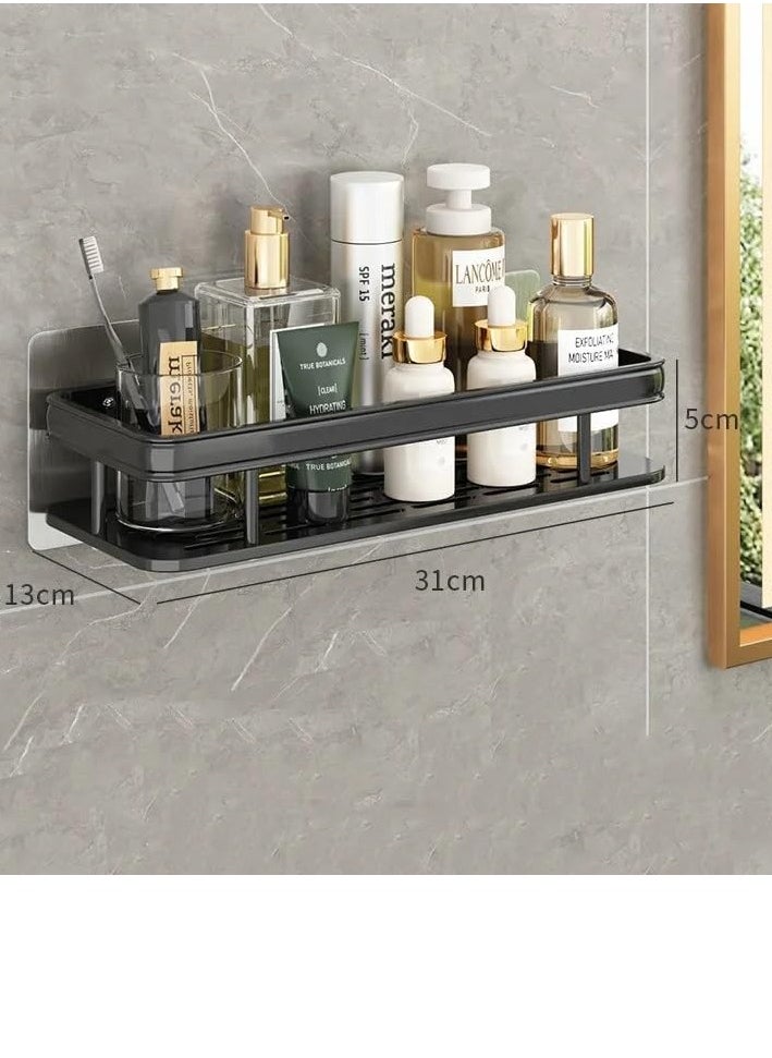 Stainless steel Wall Mounted Shower Caddy Shelf | Self Adhesive No Drilling | Aluminum Bathroom Shower Caddy Rack | Shower Shelf for Home Kitchen bathroom