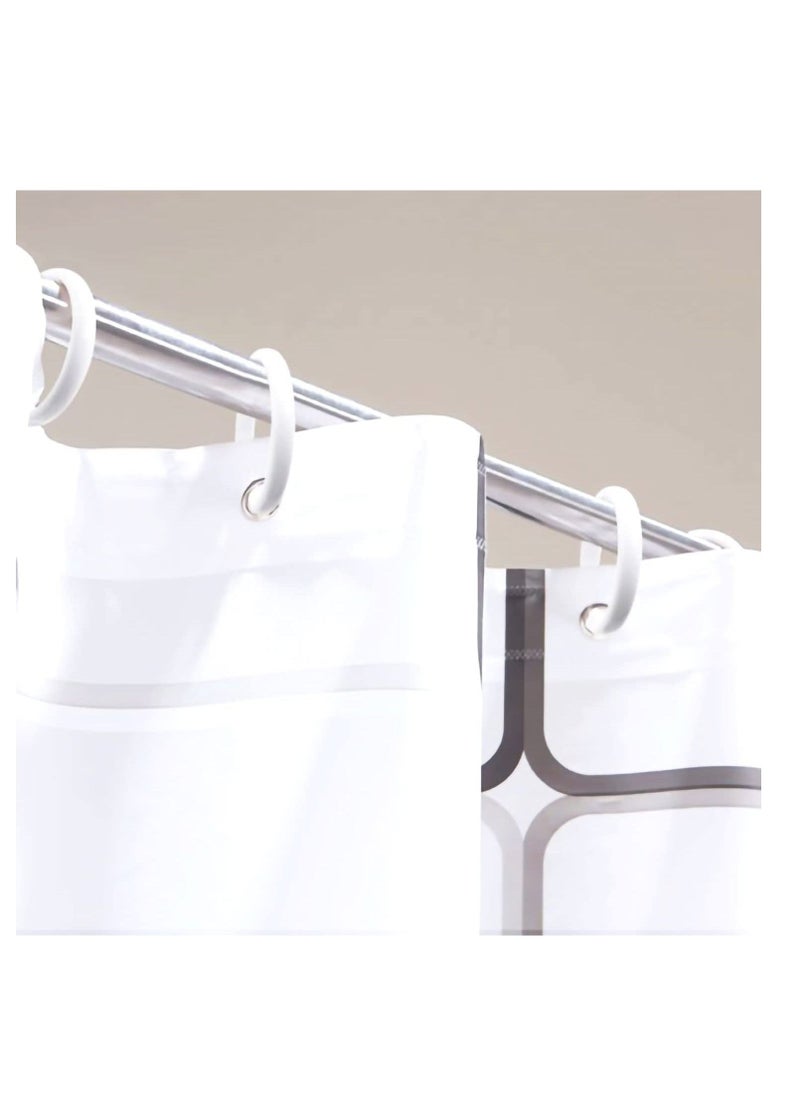 12 PCS White Plastic Shower Curtain Rings, Easy Snap Closure Shower Curtain