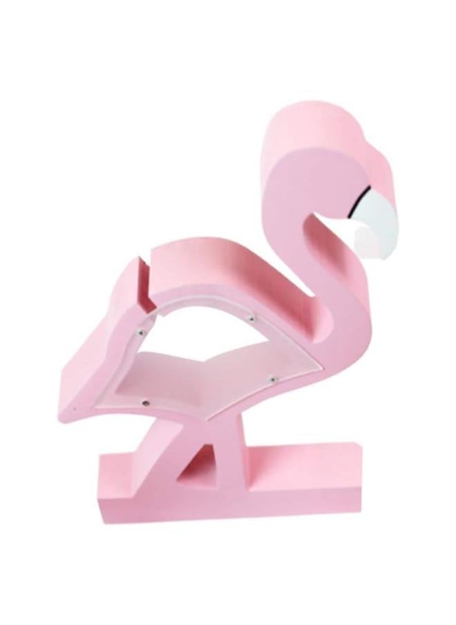 silvercnc Wooden Acrylic Animal Shapes Coin Box Saving Money Coin Box Piggy Bank for Kids Gift Flamingo Shape (Pink)