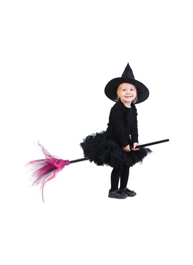 silvercnc 1 Pc Halloween Witch Broomstick Creative Witch Broom Witch Halloween Decoration for Kids Adult (Rosy)