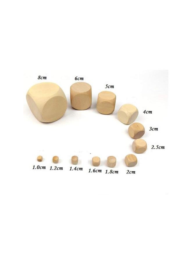 silvercnc 50PCS 18MM Wooden Blank Dice Set Six Sides Wooden Square Blocks DIY Wood Cubes for Puzzle Making Crafts