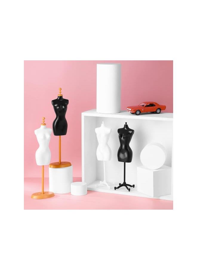 silvercnc 4pcs Doll Cloth Gown Display Support Holder Mini Mannequin Model Stand Plastic Display Support Holder for Doll