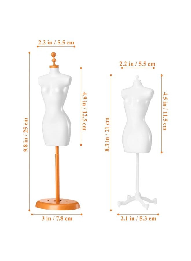 silvercnc 4pcs Doll Cloth Gown Display Support Holder Mini Mannequin Model Stand Plastic Display Support Holder for Doll