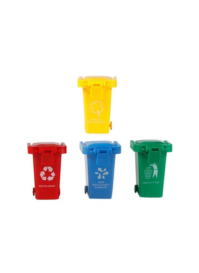 silvercnc Small Garbage Truck 4Pcs Miniature Trash Can， Garbage Truck Toys Trash Truck Trash Truck Toys for Boys Toy Garbage Truck Toy Trash Can Early Educational Teaching Aids Garbage Truck Toys