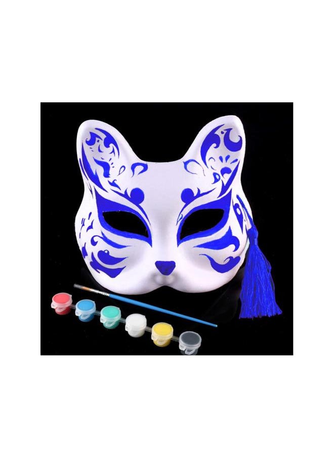 silvercnc 5pcs White Masks DIY Unpainted Cat Half Face Masks Animal Plain Masquerade Masks for Kids Decorating Craft Party Favors