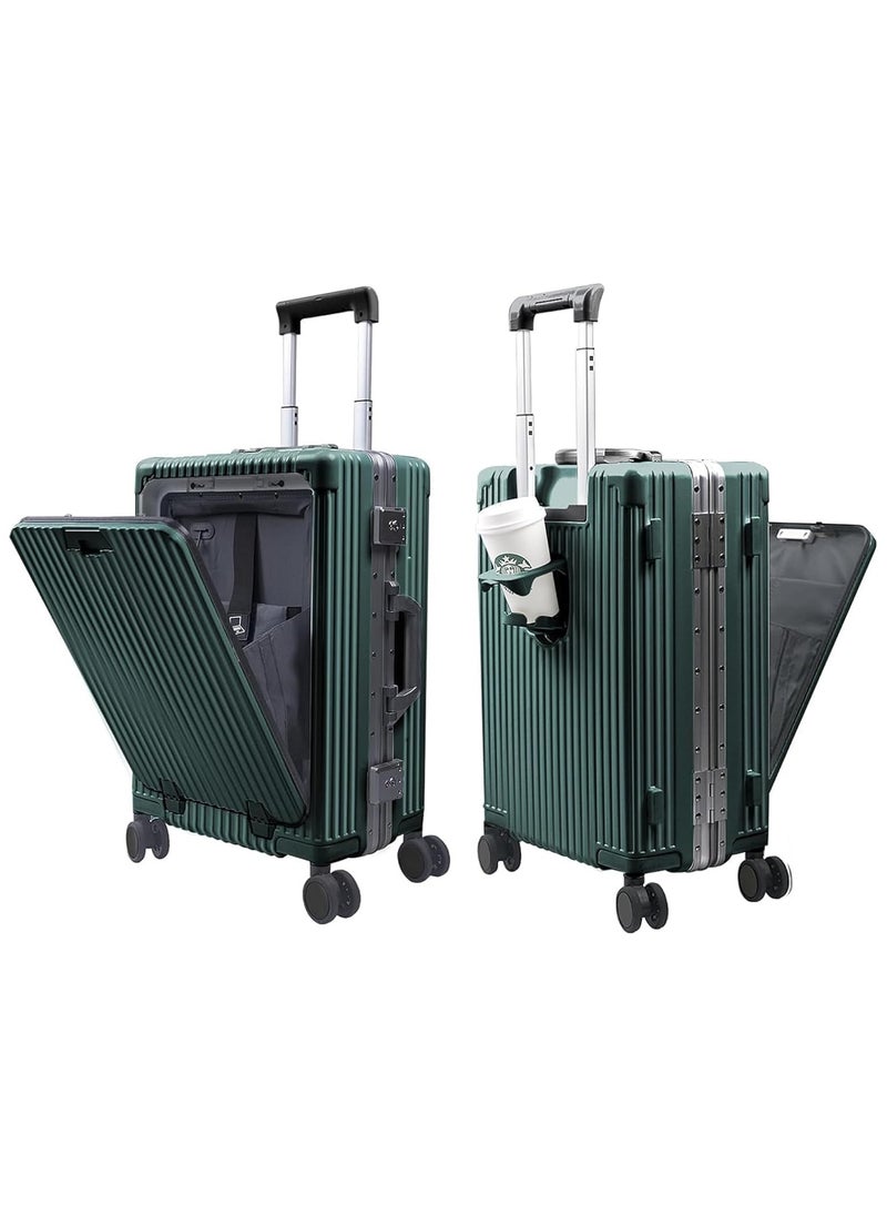 Travel Luggage Carry-on, Lightweight Fashion Trolley with Spinner Wheels, Suitcase with Open Laptop Compartment for Unisex Adults