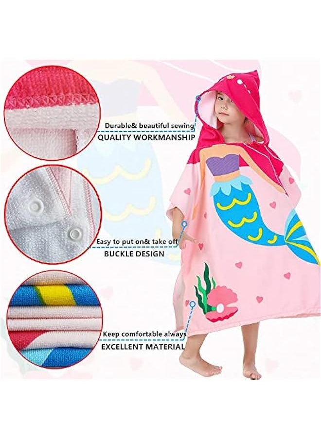 Hooded Microfiber Towel for 1-6 Year Olds - Soft Bathrobe for Girls Swimming, Beach, and Pool Activities