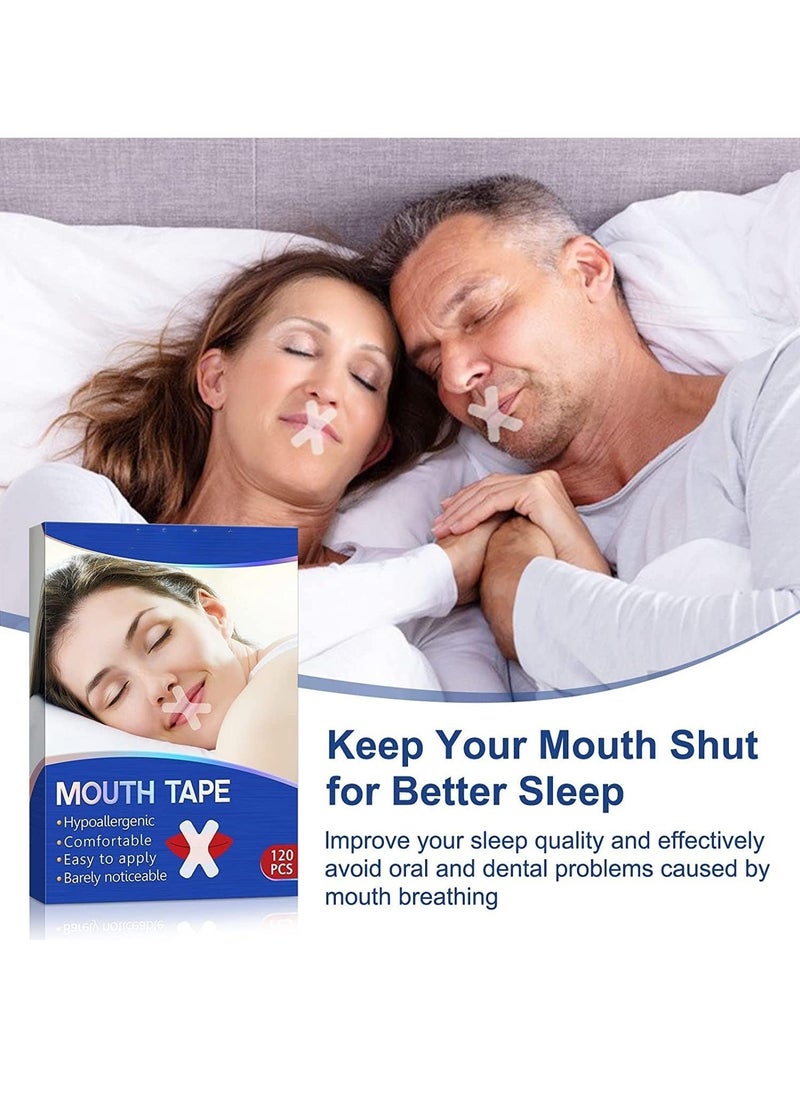 Mouth Tape Helps Against Snoring and Develops Nasal Breathing Habits Less Mouth Breathing Mouth Plaster Anti Snoring Patch for Improving Sleep Quality Mouth Tape for Sleeping Pack of 120