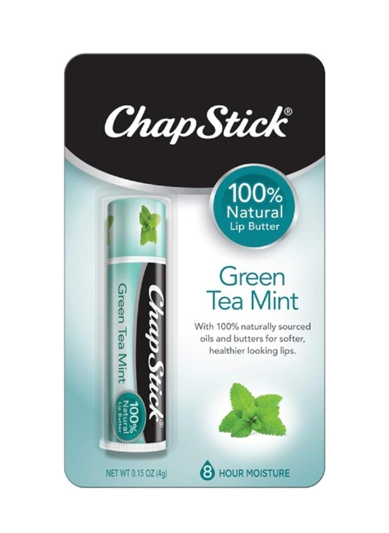 ChapStick 100% Natural Lip Butter, Green Tea Mint, 0.15 oz (Pack of 12)