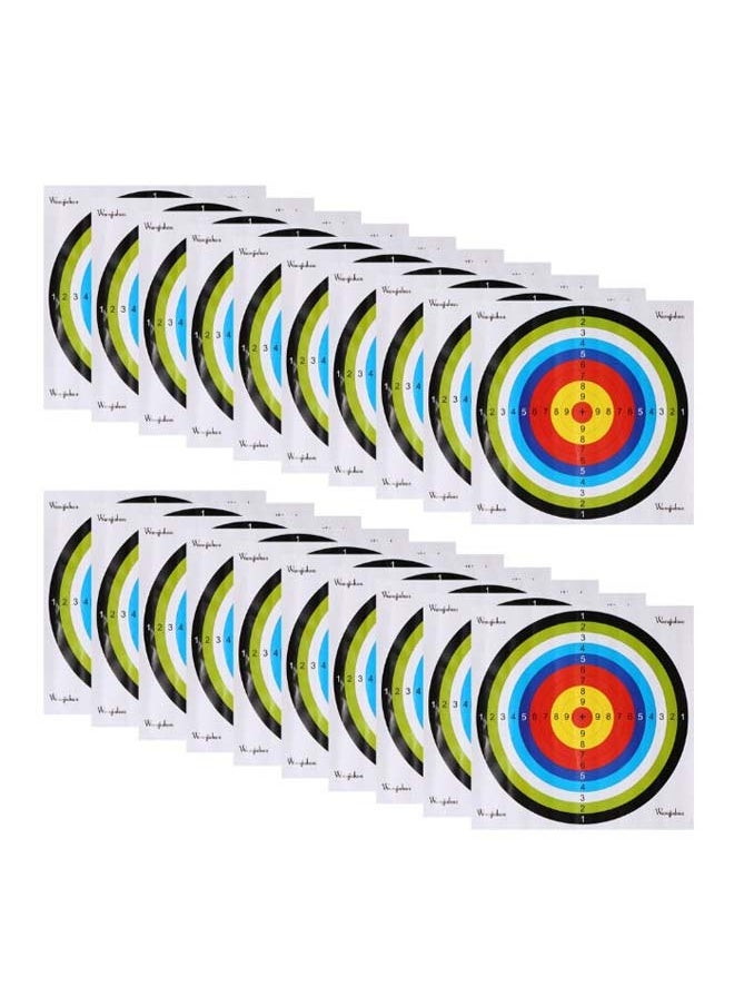 20-Piece Archery Arrow Target Paper Dartboard Set 45 x 45cm