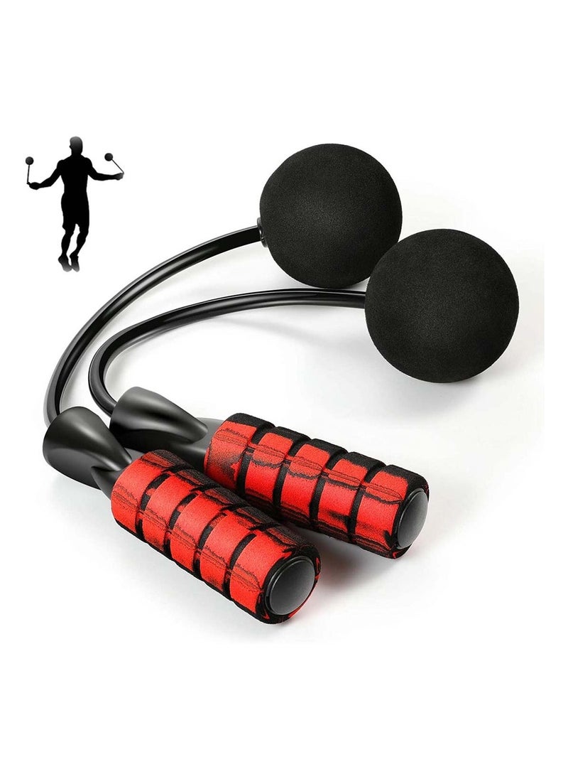 Ropeless Jump Rope Cordless Jump Rope with Two Balls Weighted Ropeless Jump Rope Tangle-Free Rapid Speed Cordless Indoor Jump Rope for Fitness Suitable for You and Your Kids