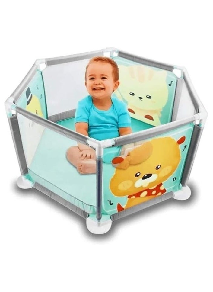 Baby Playpen with Safety Fence, Spacious and Durable Play Yard for Kids,  Secure Indoor and Outdoor Baby Park, Portable Design with Non-Slip Base