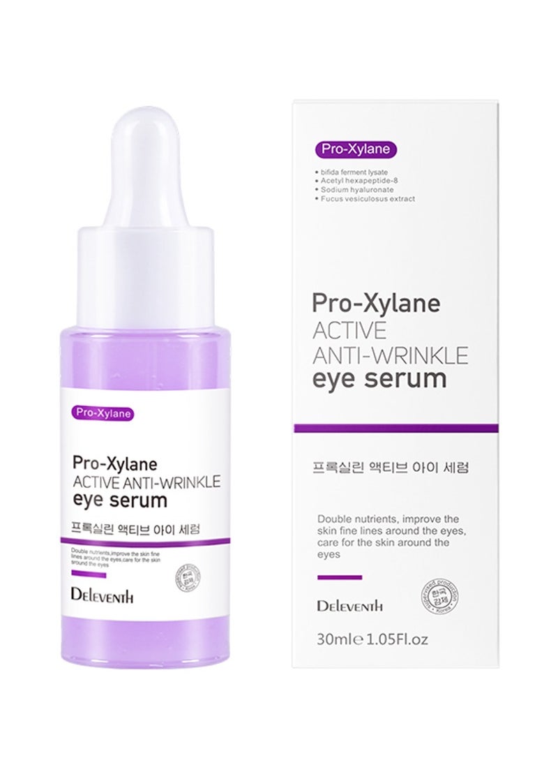 DEleventh Korean Brand Pro-Xylane Active Anti-Wrinkle Eye Serum 30ml / Anti-Aging, Reduces Puffiness, Dark Circles, & Firms Skin, Hydrating, Brightening, and Revitalizing Formula for Youthful Eyes