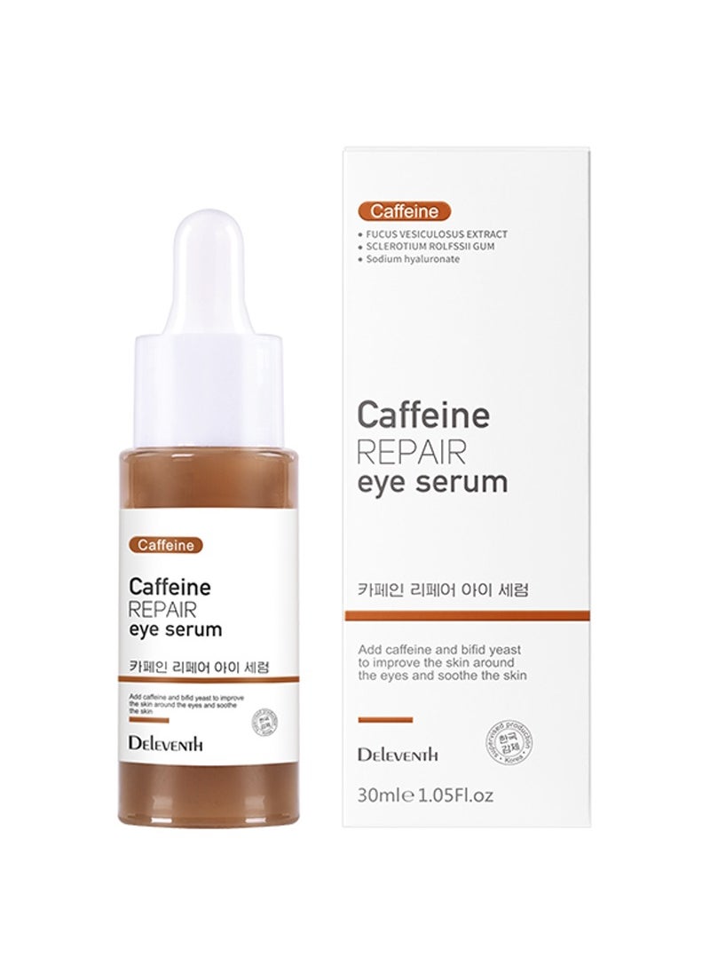 DEleventh Korean Brand Caffeine Repair Eye Serum 30ml / with Vitamin E, Anti-Oxidation, Fade Fine Lines, Reduce Puffiness and Dark Circles, Firm and Hydrate Delicate Eye Area