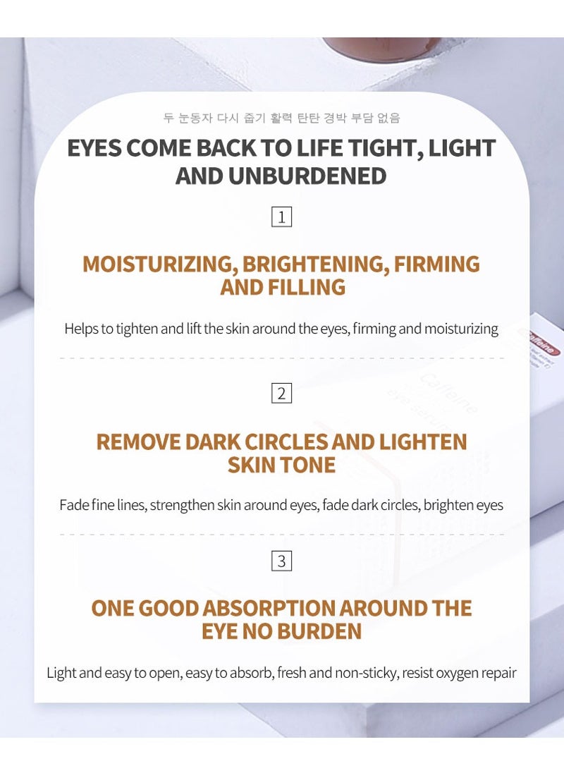 DEleventh Korean Brand Caffeine Repair Eye Serum 30ml / with Vitamin E, Anti-Oxidation, Fade Fine Lines, Reduce Puffiness and Dark Circles, Firm and Hydrate Delicate Eye Area