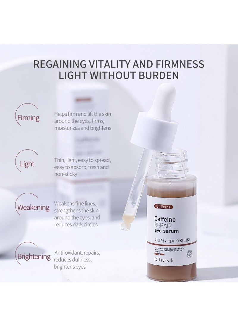 DEleventh Korean Brand Caffeine Repair Eye Serum 30ml / with Vitamin E, Anti-Oxidation, Fade Fine Lines, Reduce Puffiness and Dark Circles, Firm and Hydrate Delicate Eye Area