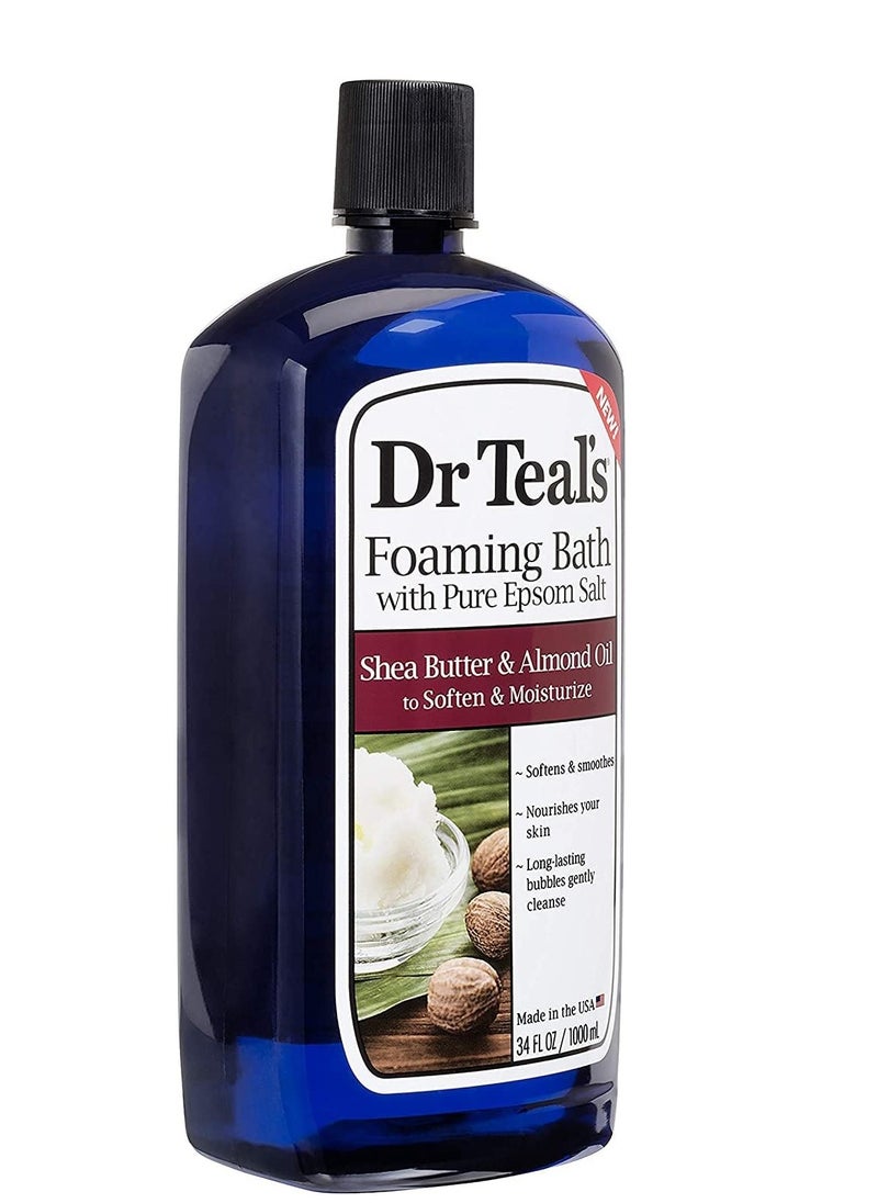 Dr Teal's Foaming Bath Combo Pack (68 fl oz Total), Moisturizing Shea Butter & Almond Oil, and Glow & Radiance with Vitamin C and Citrus Essential Oils