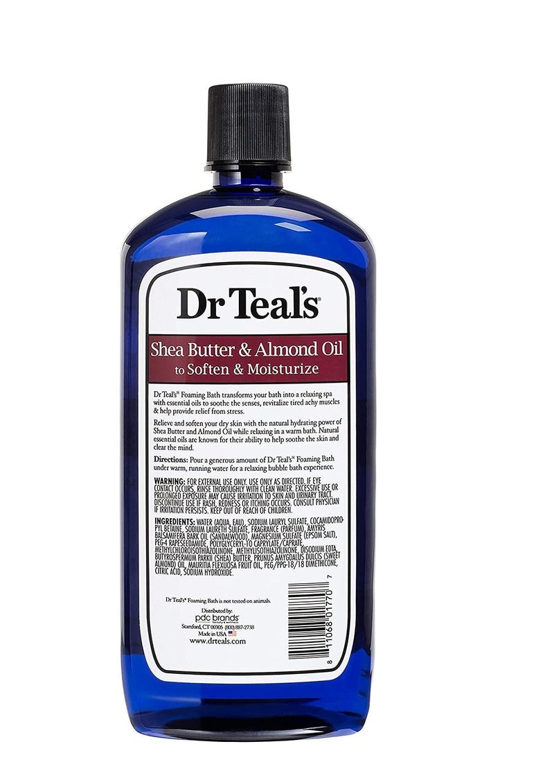 Dr Teal's Foaming Bath Combo Pack (68 fl oz Total), Moisturizing Shea Butter & Almond Oil, and Glow & Radiance with Vitamin C and Citrus Essential Oils