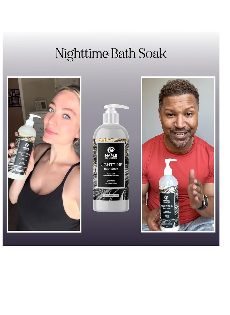 Luxury Nighttime Bubble Bath for Women - Aromatherapy Sleep Bath Soak for Women Relaxing and Nourishing Vegan Formula with Lavender Essential Oil and Shea Butter - Sulfate Paraben and Phthalate Free